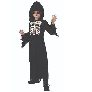 Boys Child Rubies SKELETON Robe Halloween Costume Size MEDIUM 8/10 Hooded NWT